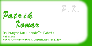 patrik komar business card